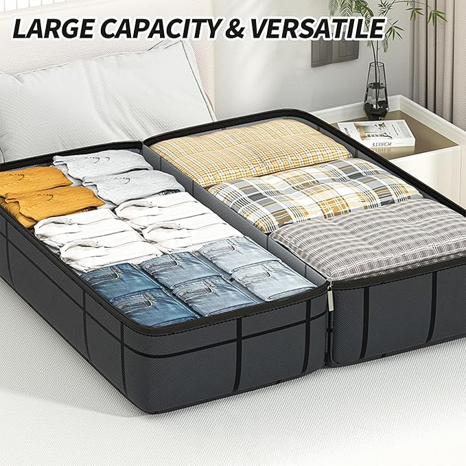 4 Pack 90L Large Storage Bag, Heavy Duty Moving Bag, Large Tote Bag, with Sturdy Handle & Zipper, for Storage & Moving