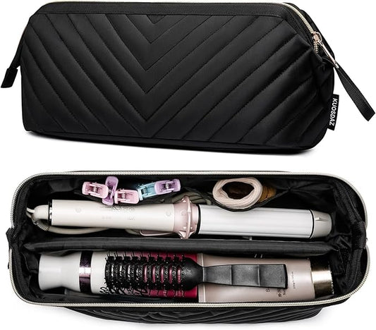 Hair Tools Travel Bag for Shark Flexstyle Dyson, Quilted Case Organizer Bag, Gift for Women Hair Accessories Storage Bag, Travel Hairdryer Portable Bag for Women, Black-NeatNest
