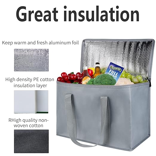 2 pk Insulated Car Organizer - Collapsible, Multi-Compartment Automotive SUV Trunk Organizer for Storage w/Adjustable Straps - Truck & Car Accessories for Women and Men Grey, gyay-NeatNest