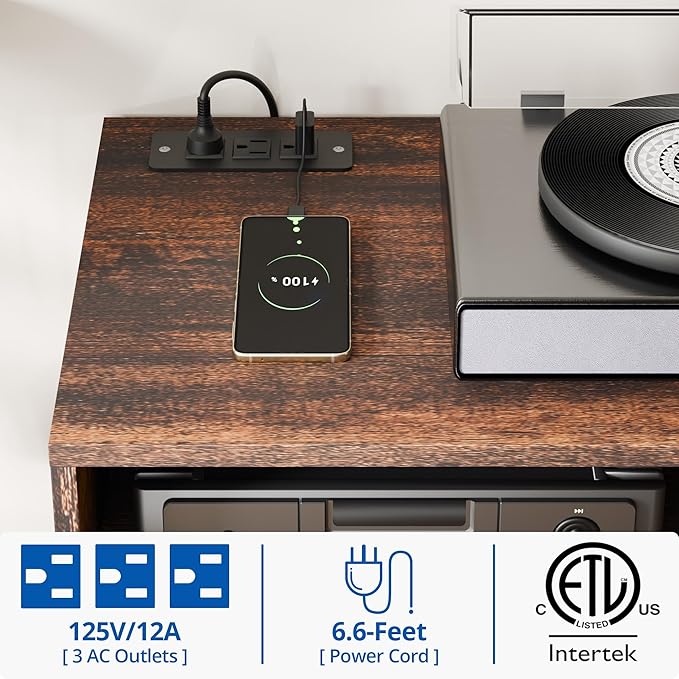 Cozy Castle TV Stand for 48 Inch TV, Mid Century Modern Entertainment Center with Storage Cabinet, TV Media Console for Living Room, Bedroom, Rustic Brown-NeatNest