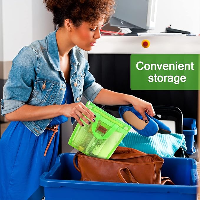 Shower Caddy Portable, Mesh Shower Caddy Tote Bag Quick Dry Hanging Toiletry and Bath Organizer for College Dorm, Gym, Beach, Travel or Camping with Zipper (A-Green)-NeatNest