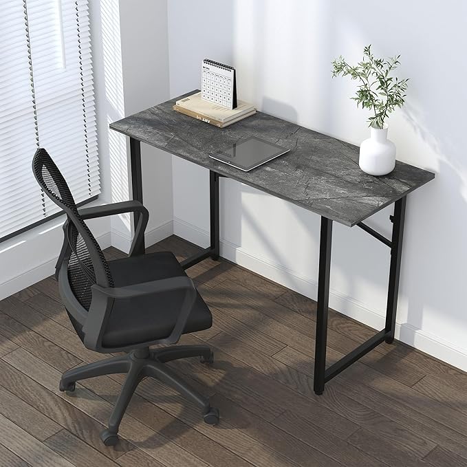 Folding Computer Desk 47 inch Writing Gaming Computer Camping Table, No Assembly Required Home Office Desk, Grey-NeatNest