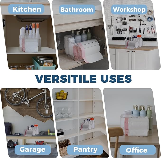 Storage Standard Trash Bag Kitchen and Bathroom Organizer - Large Garbage Bag Under Sink Dispenser - Acrylic Storage Cabinet-NeatNest