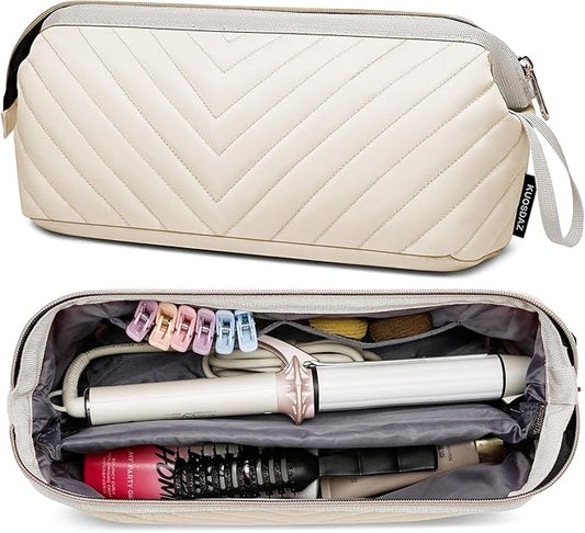 Hair Tools Travel Bag for Shark Flexstyle Dyson, Quilted Case Organizer Bag, Gift for Women Hair Accessories Storage Bag, Travel Hairdryer Portable Bag for Women, Beige-NeatNest