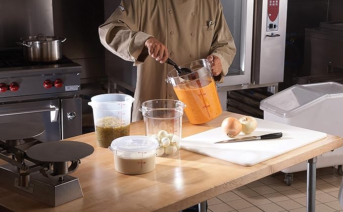 Cambro Food Storage Container (12 Pack) - Round Series - 8 QT (Quart) - Commercial Grade for Food Prep (Clear)-NeatNest