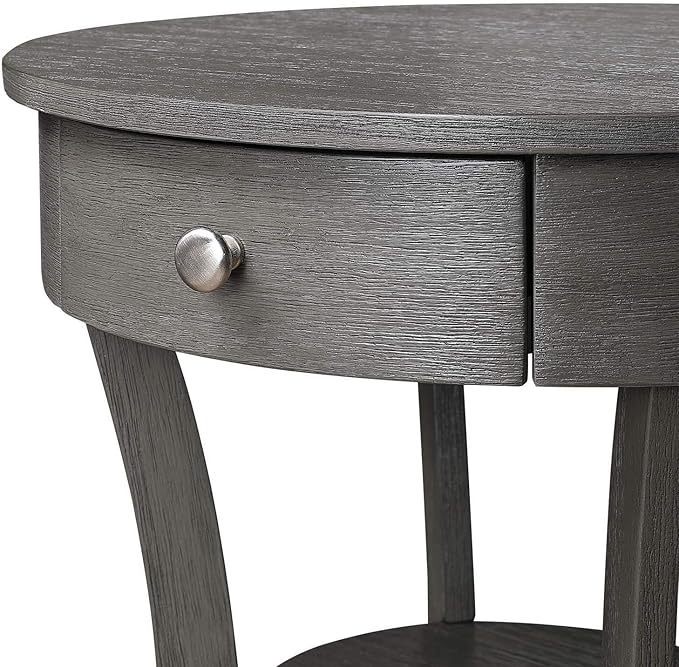 Convenience Concepts Classic Accents Schaffer End Table, Dark Gray Wirebrush-NeatNest