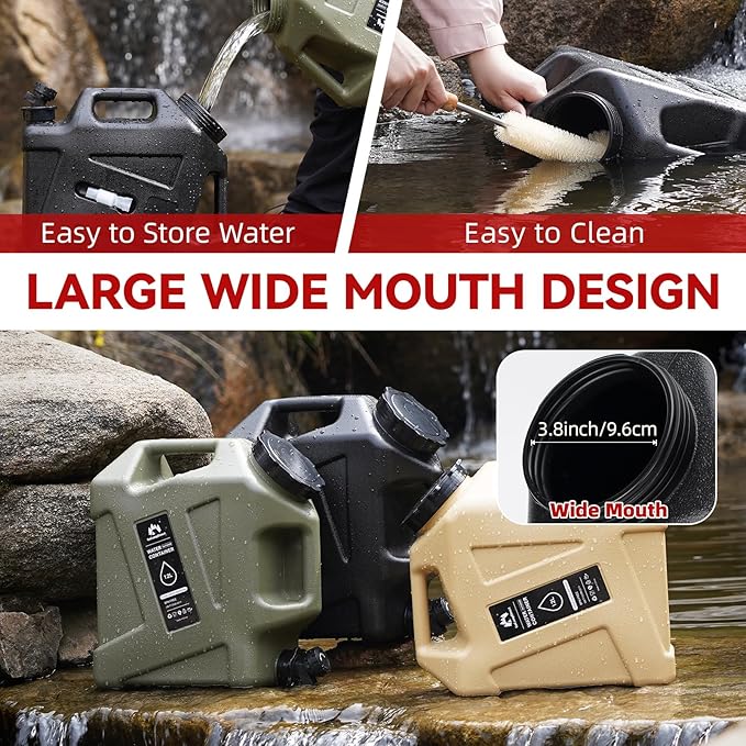 Camping Water Jug - 3.2 Gallan Water Container with Spigot | Portable Water Tank for Outdoor Hiking Picnic Supplies - Black-NeatNest