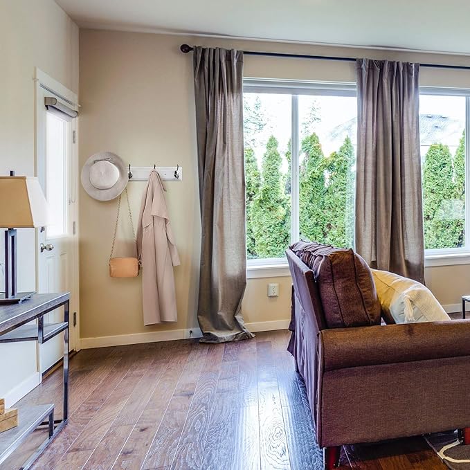 Coat Rack Wall Mounted White, 17" Wooden Modern Wall Coat Hanger with 4 Hooks, Heavy Duty Zinc Alloy Wall Hook Rack for Hanging Coats, Keys, Bags, Great Touch for Bedroom Bathroom Kitchen-NeatNest