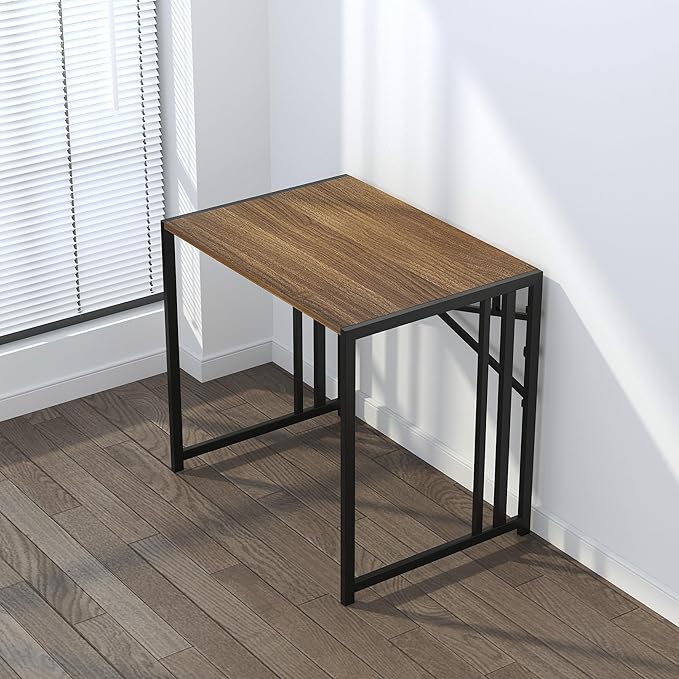 Folding Computer Desk 32 inch Writing Gaming Computer Camping Table, No Assembly Required Home Office Desk, Espresso-NeatNest