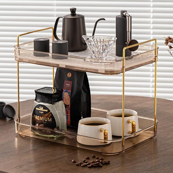 Seoneiro Whiskey Tray, Glass Cup Rack, Mug Holder, Coffee Cup Organizer, Bathroom Countertop Organizer with Drain Board Wine Glass Decorative, Food Tray, Kitchen Spice Rack