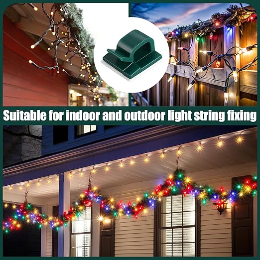 Blulu 100 Pcs Adhesive Cable Clips Bulk Wire Holder for Cord Organizer Clips Cable Management Outdoor Light Hooks for Christmas Wall String Lights Fairy Lights-NeatNest