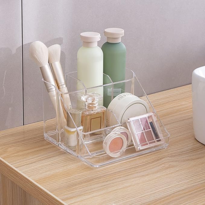 Ettori APLOP Makeup Organizer Tray, 6-Compartment Vanity Makeup Organizer for Jewelry, Hair Accessories, Bathroom Counter or Dresser-NeatNest