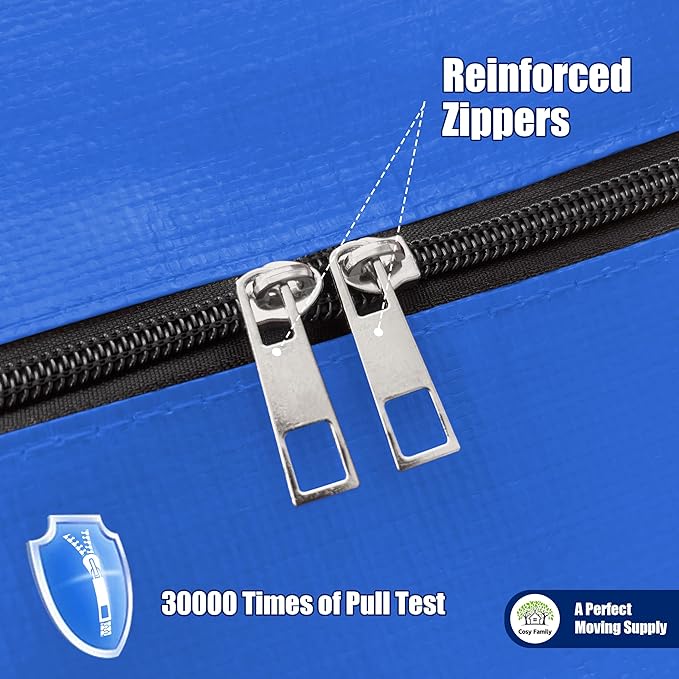 Cosy Family 4 Pack Heavy Duty Extra Large Moving Bags with Backpack Straps - Strong Handles & Zippers, Storage Totes For Space Saving, Fold Flat, Alternative to Moving Box (Set of 4, Multicolored)-NeatNest