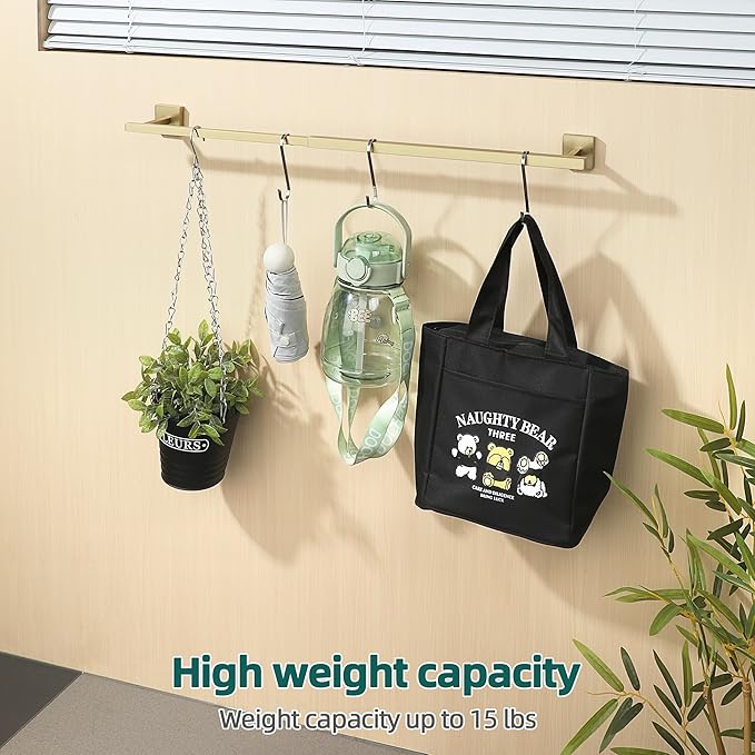 Alise Bathroom Towel Bar, Adjustable 17-30 Inch Single Towel Racks SUS304 Stainless Steel Towel Holder, Towel Racks for Bathroom Wall Mounted Towel Rack Brushed Gold