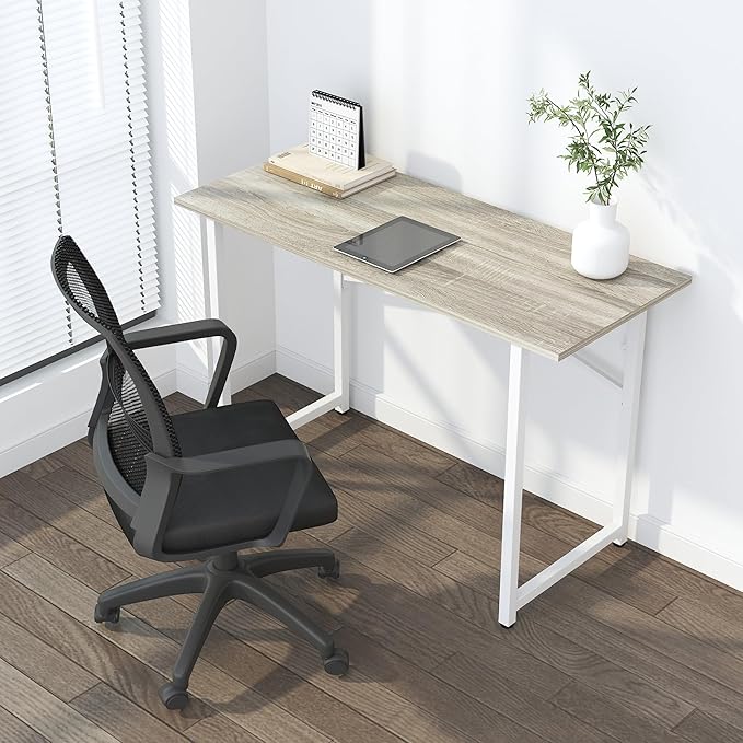 Folding Desk 47 inch No Assembly Required Home Office Table, Writing Gaming Computer Camping Desk, Beige-NeatNest