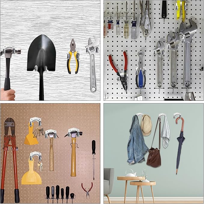 15 Pack Tool Hanger Hooks, Wall Mount Garage Garage Shed Hooks Heavy Duty for Hanging Ladder & Ropes-NeatNest