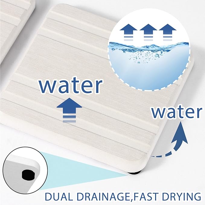 3PCS Water Absorbing Stone Tray, DryingNeat Diatomite Stone Sink Tray, Instant Dry Sink Coasters, Kitchen Sponge Hand Soap Holder, Bathroom Sink Vanity Trays,8 * 4inch and 4 * 4inch-NeatNest