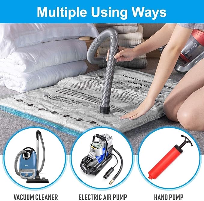 BoxLegend Vacuum Storage Bags with Hand Pump 6 Large 23.6’’x31.5’’ Thickened Vacuum Seal Bags for Clothing Coat Bedding Quilt Blanket Pillow Comforters-NeatNest