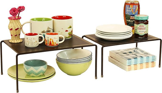 Deco Brothers Expandable Cabinet Shelf Organizer for Kitchen Cabinet and Counter, Bronze-NeatNest