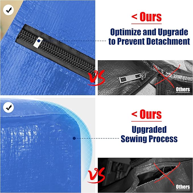 Cosy Family 8 Pack Heavy Duty Extra Large Moving Bags with Backpack Straps - Strong Handles & Zippers, Storage Totes For Space Saving, Fold Flat, Alternative to Moving Box (40 gal, Multicolored)-NeatNest