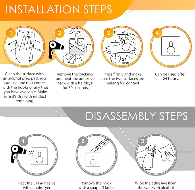 Brushed Nickel Self Adhesive Towel Hooks for Bathroom Wall Door Mounted - SUS304 Stainless Steel Strong Strips Stick on 3M Wall Hooks for Hanging Coat, Hat, Bag, Key, Jacket – 6 Pack-NeatNest