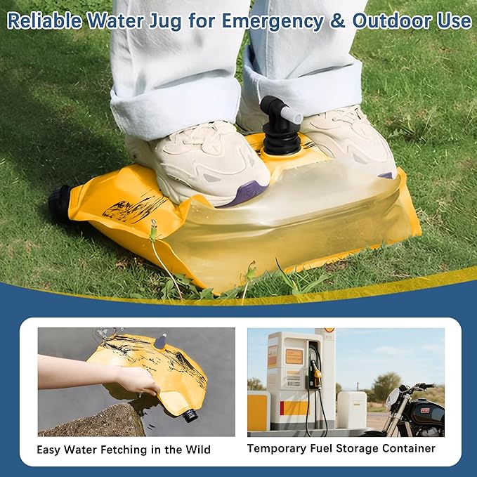 Camping Water Jug 2.1 Gallon CollapsibleWater Container Portable Water Bag for TravelOutdoor Hiking BPA Free Lightweight (Orange (2.1 Gal), 1)-NeatNest