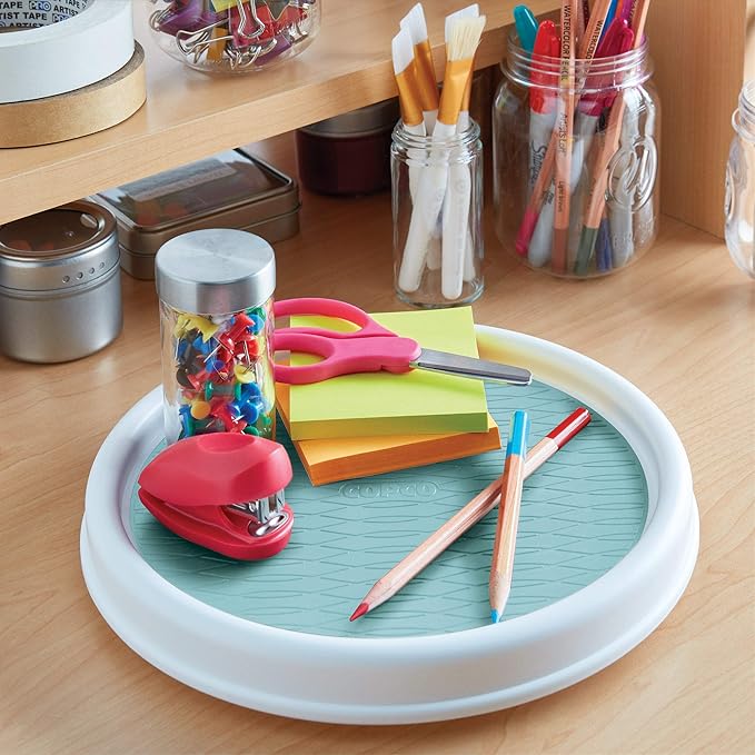 Copco 9 Inch Lazy Susan, 9-Inch, White/Aqua,5234750-NeatNest