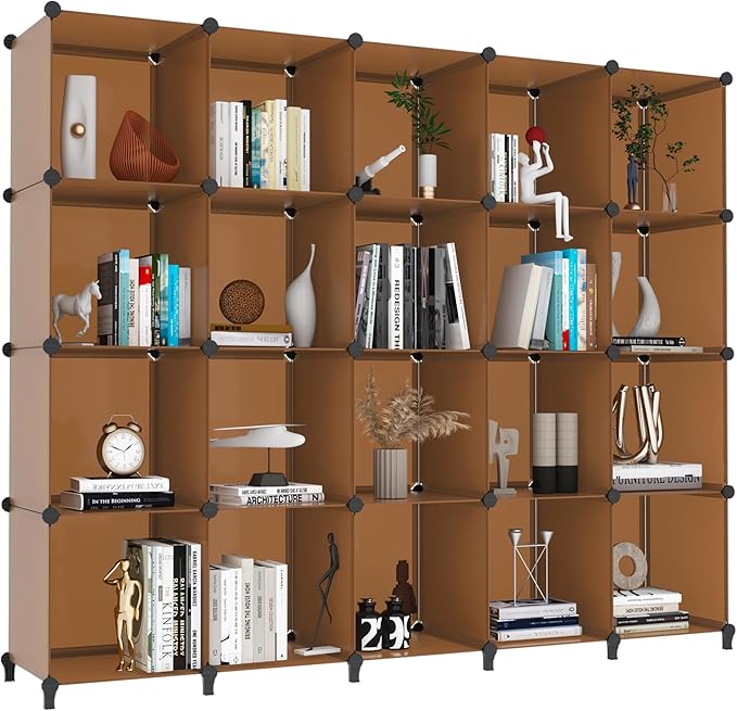 HOMIDEC 20-Cube Storage Organizer, Closet Organizer Storage Shelf Bookcase Bookshelf with Metal Hammer, Storage Cubes Organizer Cabinet for Kids, Closet, Bedroom, Bathroom-NeatNest