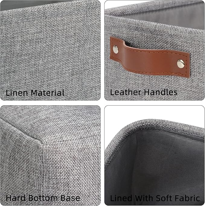 DULLEMELO Small Collapsible Fabric Basket for Organizing, Shelves, Closets, Laundry, Nursery, Decorative Gift Basket (Gray)-NeatNest