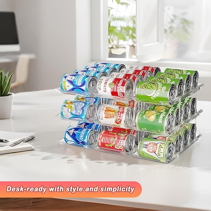 Can Storage Organizer Pantry and Canned Food Holders for Soup Can Goods Dispenser with Rack Clear 9-Pack-NeatNest