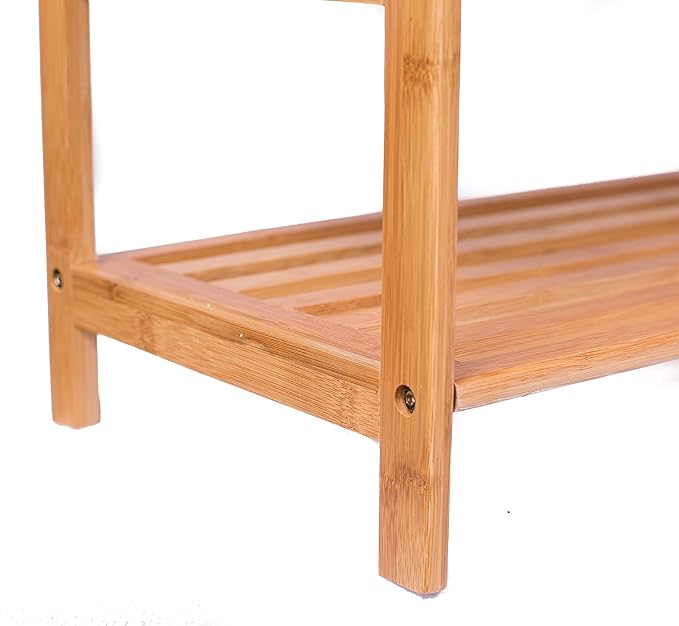 BirdRock Home 3 Tier Free Standing Shoe Rack with Handles | Bamboo | Wood | Closets and Entryway | Organizer | Fits 9 Pairs of Shoes-NeatNest