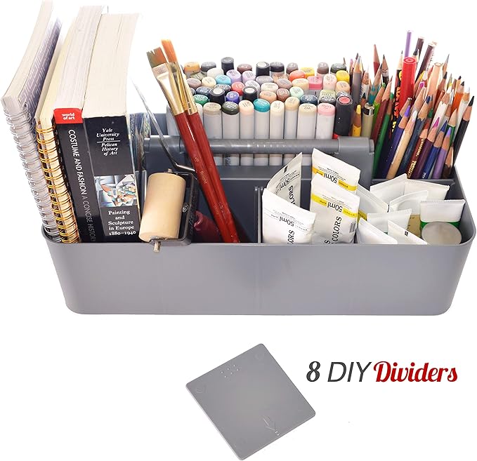 -Large Carry Caddy Bin Basket Portable Office Desk Storage DIY- MADE IN USA (Orion Gray)-NeatNest