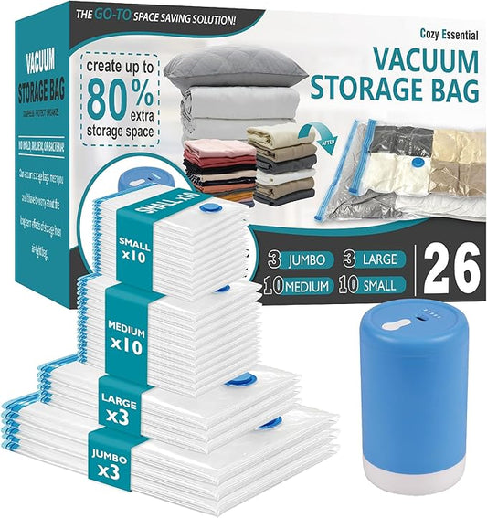 26 Pack Space Saver Storage Bags with Electric Air Pump-NeatNest