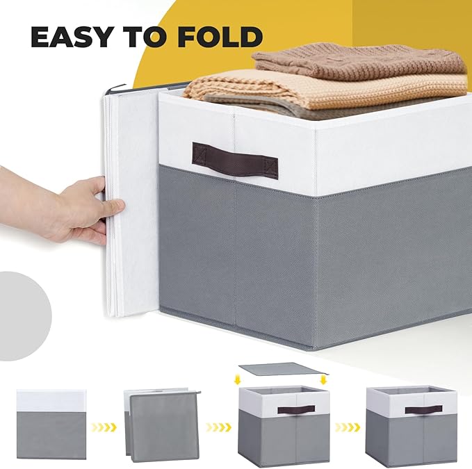 Criusia Storage Cubes -11 inch Closet Organizers and Storage Bins for Clothes -6 Pack Fabric Storage Baskets for Shelves, Cube Organizer/ Toy Storage Organizer/ Dorm Room Essentials/ HouseWarming Gift-NeatNest