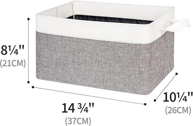 GRANNY SAYS Storage Baskets for Shelves, Closet Organizer Bins, Clothes Storage Bins with Metal Frame, Large Baskets for Organizing and Storage, Collapsible, Gray&White, 2-Pack-NeatNest