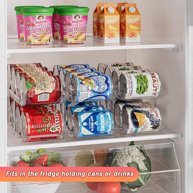 Can Storage Organizer Pantry and Canned Food Holders for Soup Can Goods Dispenser with Rack Clear 9-Pack-NeatNest