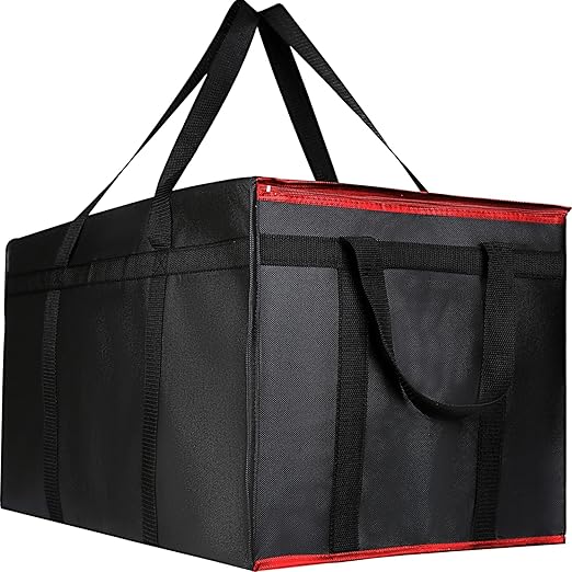 2 Pack XXXL Insulated Food Delivery Bag Black Red Cooler Bags Keep Food Warm Catering Therma for doordash Catering Cooler Bags Keep Food Warm Catering Therma Catering Shopper hot XXXL-NeatNest