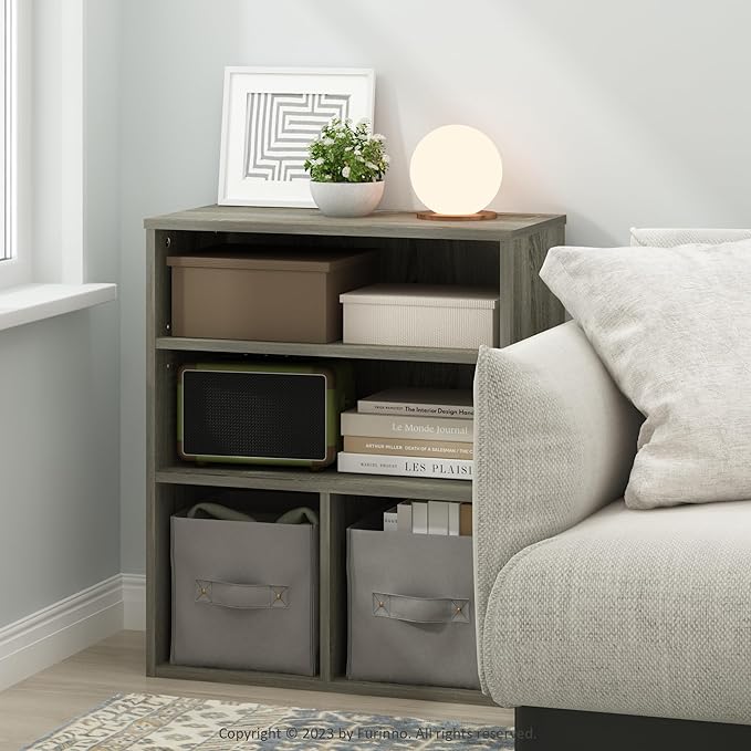 Furinno Pasir 3 Tier Display Bookcase, Bookshelf, French Oak