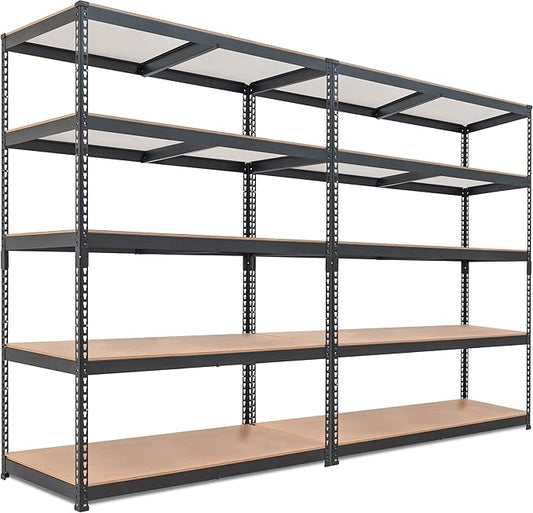 HOMEDANT 5 Tier Laminated Boltless Heavy Duty Garage Storage Adjustable Wide Size Metal Shelving Unit Utility Rack Shelves Organization Multipurpose Shelf Shed Warehouse 47.7"W x 24.1"D x 71.3"H 2Pack-NeatNest