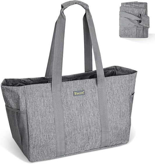 BALEINE Soft 9 Gallon Extra Large Utility Tote, Foldable Reusable Storage Bag (Winter Gray)-NeatNest