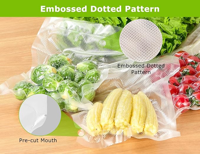 Bonsenkitchen Precut Vacuum Sealer Bags, 20 Gallon 11" x 16"+ 80 Quart 8" x 12"+ 50 Pint 6" x 10", Commercial Grade, BPA Free, Food Sealer Bags for Vac Storage, Meal Prep or Sous Vide Cooking, VB15-NeatNest