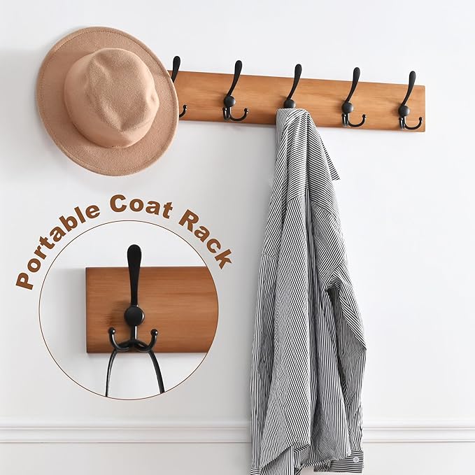 39.4in Shoe Bench with Coat Rack, 3-Tier Bamboo Entryway Bench Hall Tree Shoe Rack Holds Up to 330lb for Bedroom Hallyway