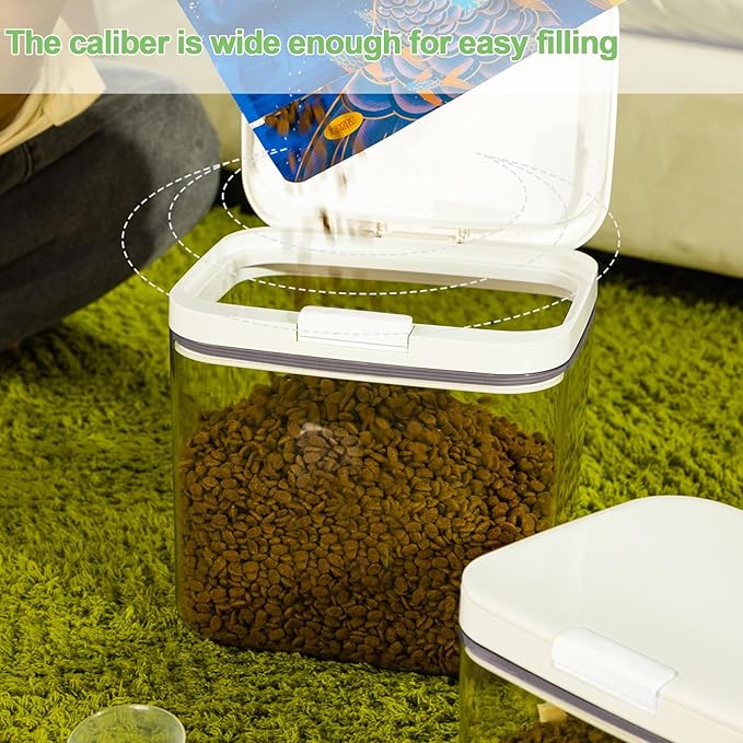 Airtight Cat Food Storage Container | 6.0 Qt/5.5 L Dry Cat Food Bin With Food Scoop |Hold up to 4~5lbs of Pet Food or Kibble|Clear BPA Free-NeatNest