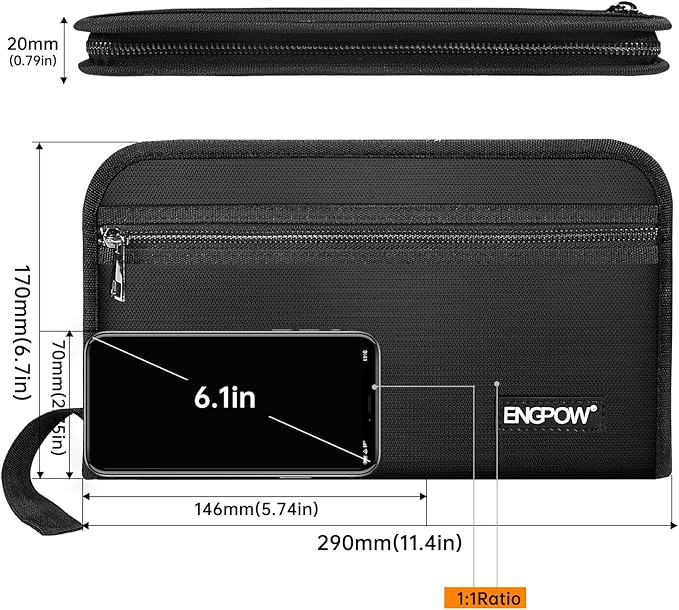 ENGPOW Receipt Coupon Organizer,Fireproof 13 Pockets Expanding File Folder Small Accordian File Organizer,Portable Filing Wallet Holder with Zipper & Labels for A5 Size Files and More(11.4" x 6.7")