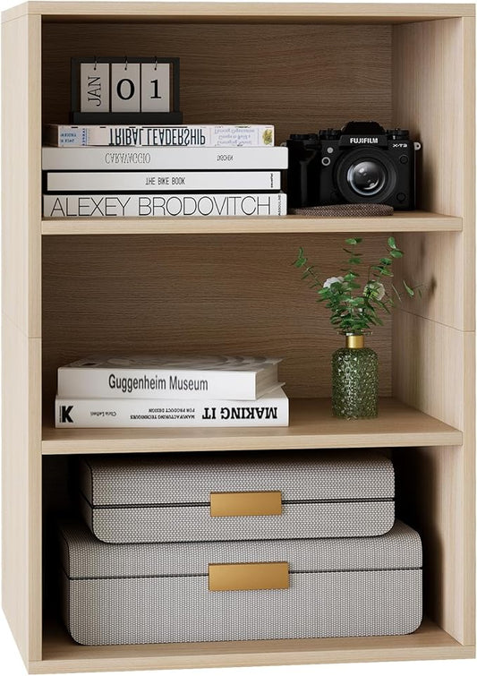 Garden 4 You Cube Storage Organizer Shelf, 3-Tier Stackable Wooden Display Bookcase for Living Room, Bedroom-NeatNest