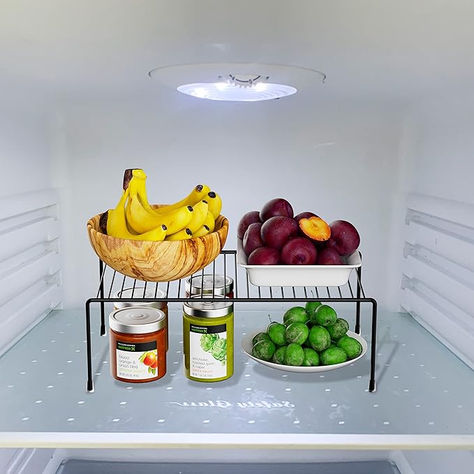 Cabinet Storage Shelf Rack Set of 6, Medium (13 x 9.4 inch) Rustproof Metal Wire Kitchen Cabinet Organizer and Storage, Cupboard Spice Shelf Rack for Plate, Dish, Counter & Pantry Organization-NeatNest