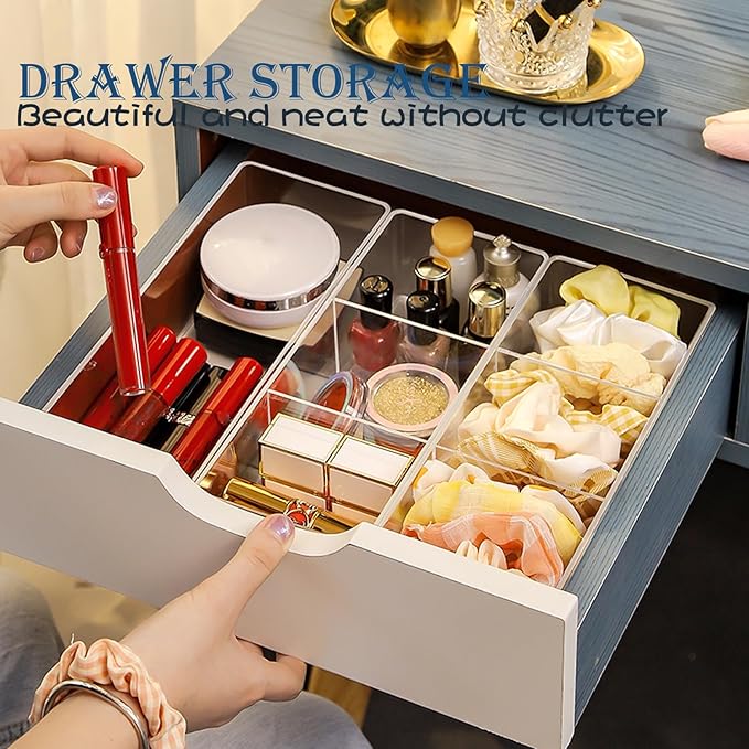 Acrylic Organizer 2 pieces Makeup Organizer Countertop For Drawers Organizer Storage Bathroom Organizers And Storage Is A Good Choice For Desktop Finishing (2)-NeatNest