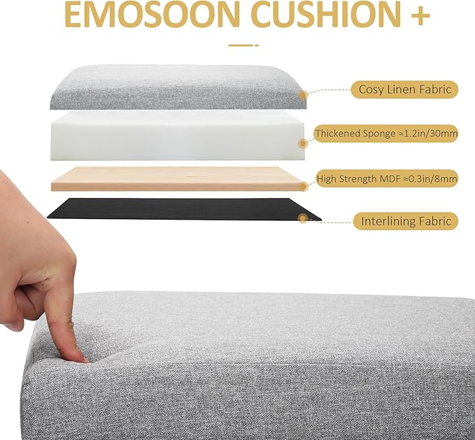 Tall Ottoman with Storage Collapsible Fabric Small Slim Folding Ottoman Furniture with Handles Lid for Room Footrest Foot Stool Linen Light Grey 16.5x16.5x11.8in