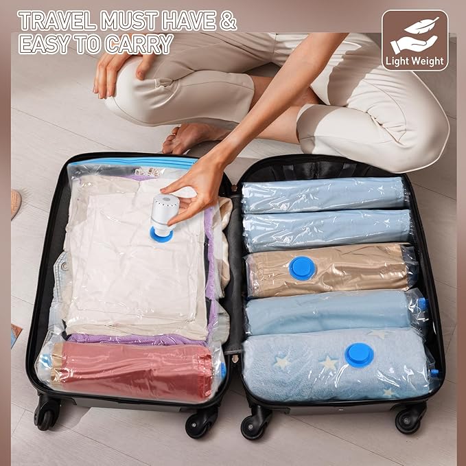 Warmi 30 Pack Vacuum Storage Bags with Electric Air Pump - Vacuum Seal Bags for Clothing Travel - Space Saver Bags for Blanket, Duvets, Pillows, Comforters, Luggage-NeatNest