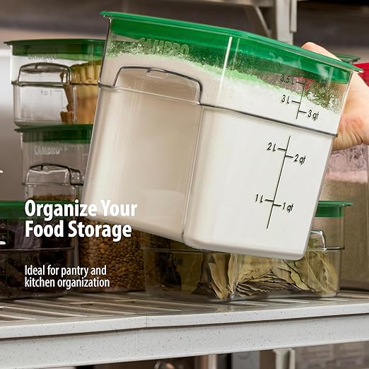 Cambro 4 QT (Quart) Food Storage Container with Lid (2 Pack) - FreshPro Series (Clear)-NeatNest
